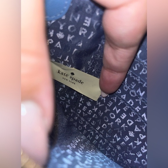 Kate Spade Laurel Way Tinie Tile Blue / Cement White / Black - Picture 4 of 6